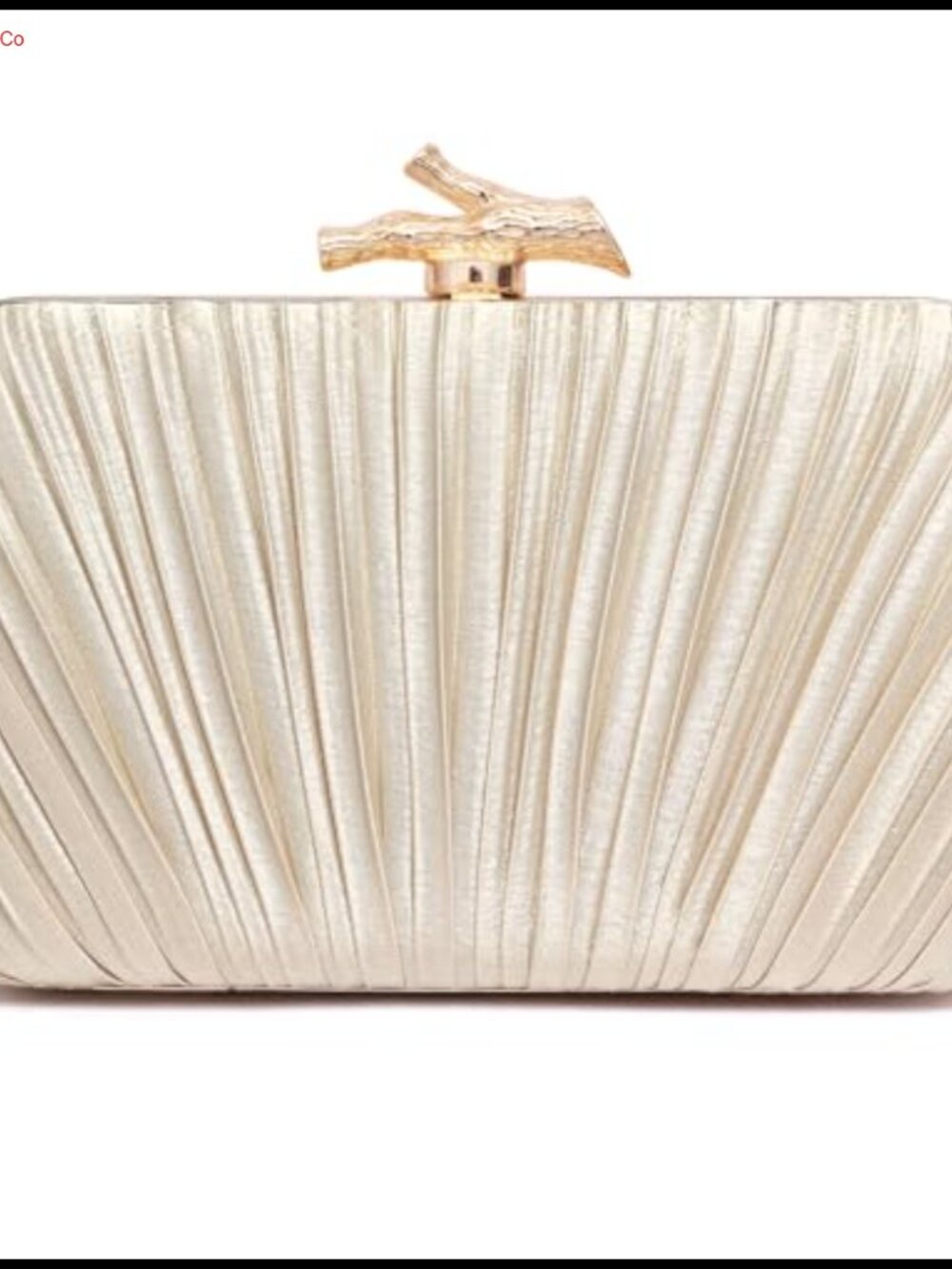 Women's Pleated Satin Evening Clutch with Chain - Formal Prom Wedding Bag